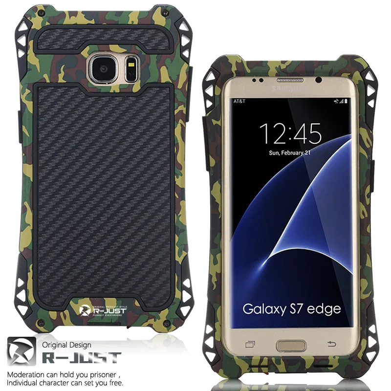 S8 R-JUST For Galaxy S8 Plus Shockproof Dustproof Carbon Fiber Metal Armor Case For Samsung S7 edge cases-for-s8+