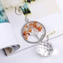 30mm Clear Glass Crystal Prism Ball Yellow Handmade Pandent Metal Chandelier Part Hanging Pendants Suncatcher Christmas