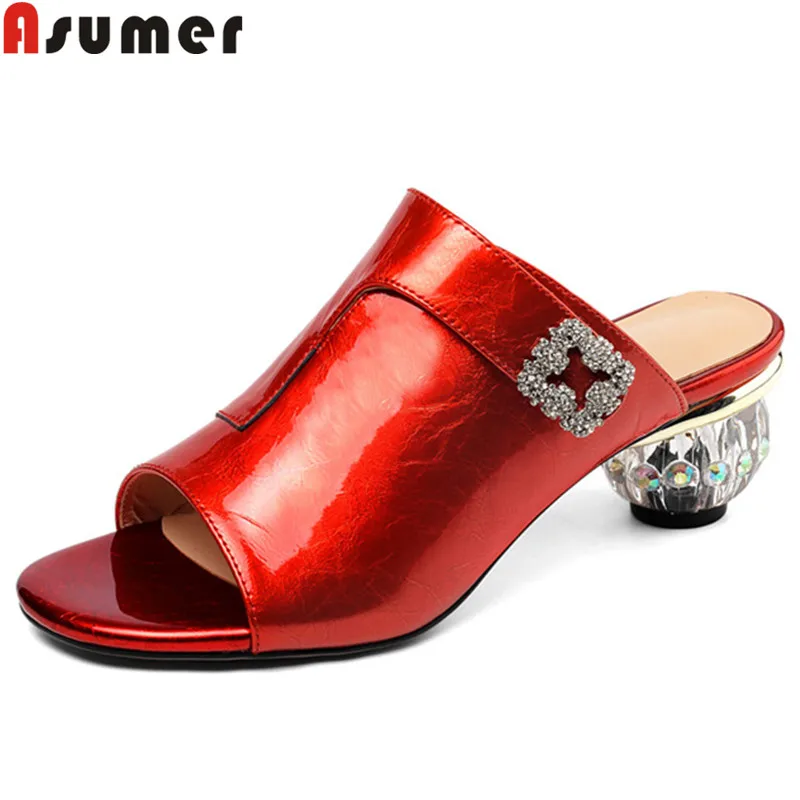 

ASUMER size 34-40 new summer sandals women casual genuine leather shoes women round high heels shoes female prom women sandals