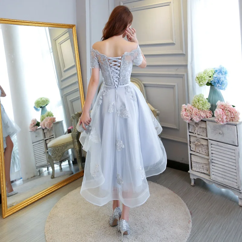 New Arrival Bridesmaid Dresses with Short Sleeve Elegant Boat Neck Bride Gown Ball Prom Party Homecoming/Graduation Formal Dress
