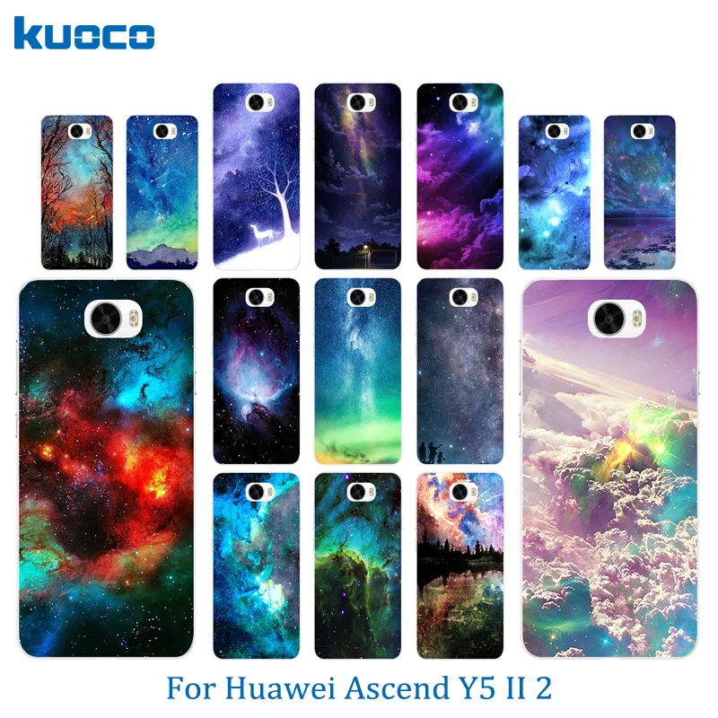 Мягкие ТПУ чехлы для телефонов Huawei Y5ii Y52 задняя крышка прозрачный звездное небо