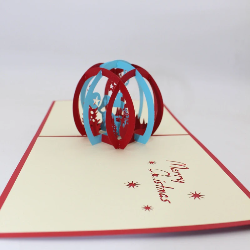  3D Handmade 2019 New Design Ring Circle Christmas House Paper Invitation Greeting Cards PostCard Re - 32910341746
