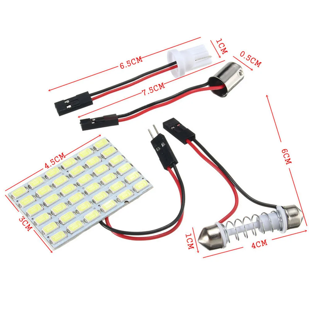 

YSY 100x C5W 31MM 36MM 39MM 42MM T10 BA9S Dome Panel Light 36 SMD 1210 LED 3528 36smd Car Roof Reading Interior festoon