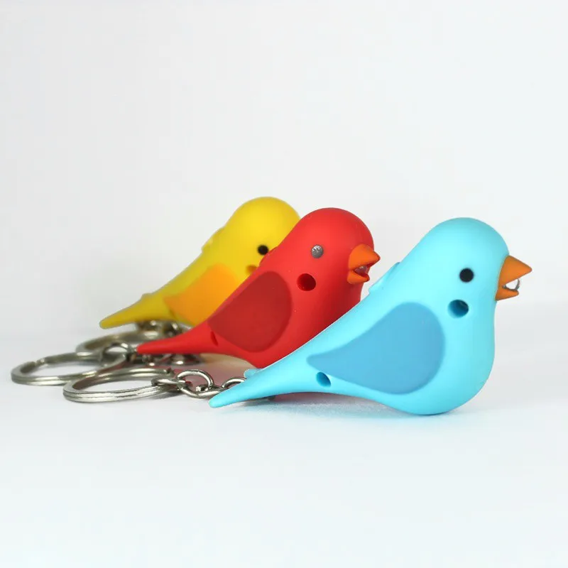 The new bird font b LED b font sound light keychains Creative cartoon font b Flashlight