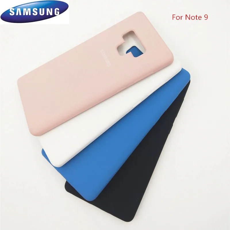 

Original Samsung Galaxy Silicone Case Note 9 Silky Soft-Touch Finish Back full Protective Cover For Note9 with logo &side button