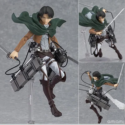 

14cm anime attack on Titan legion Scouting shingeki no Kyojin Levi Figma 213 PVC action Figure Model Collection Toy Gift Eren