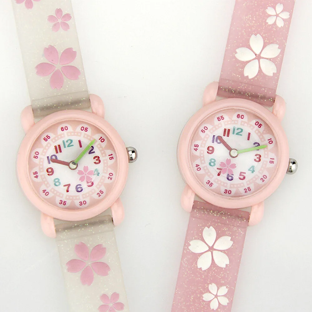 3D Flower Glitter Strap Quartz Kids Watches Cartoon Silicone Children Watches for Boys Girls Cute Clock 3