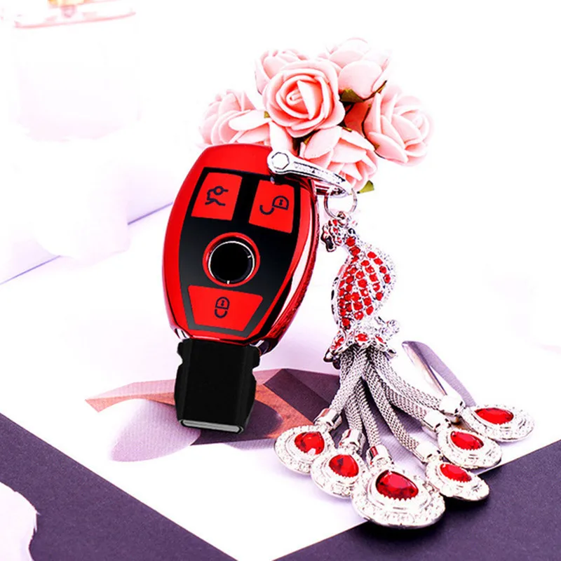 NUEVA cubierta de la llave remota del coche de TPU para Mercedes Benz C