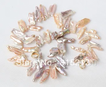

ddh00287 Stunning 31mm Baroque natural pink purple Reborn Keshi pearls necklace