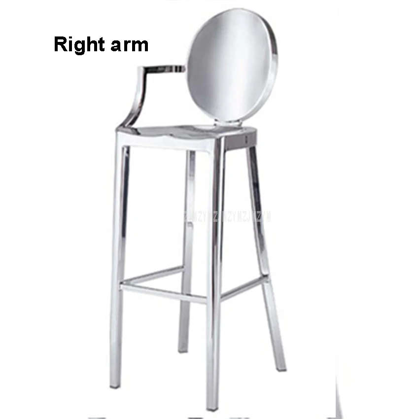 Коммерческая мебель из нержавеющей стали 4 ножки, обеденный стул барный стул высокий табурет со спинкой