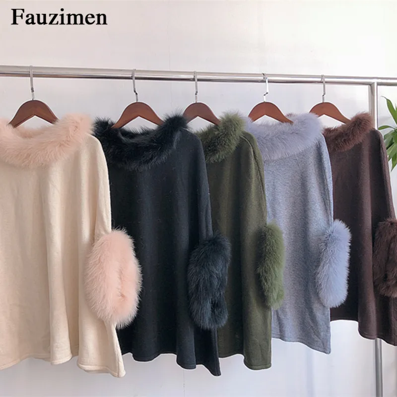 

Pullover sweaters women plus size simplee wool fur autumn christmas Knitting Sweater