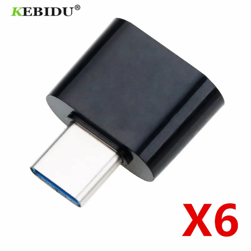 

KEBIDU 6PCS USB 3.0 Type-C OTG Cable Adapter Type C USB-C OTG Converter USB Female to Type C Male Converter for Android Phones