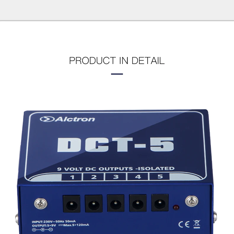 Alctron DCT-5 5-канальный 9 volt DC выходной эффект блок питания мульти-8-канальный, с гальванической развязкой защита питания