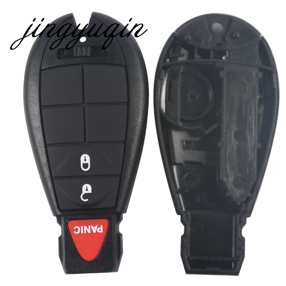 jingyuqin 3 Buttons Remote Case Key Shell For Jepp Chrysler 300 Town Country Dodge Challenger Charger