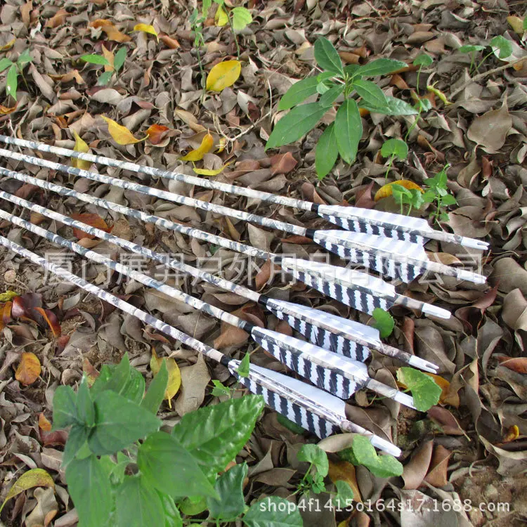 30 дюймов 6,2 мм индейки перо углерода стрельба из лука стрелы со сменными наконечниками для изогнутого соединения лук слепой