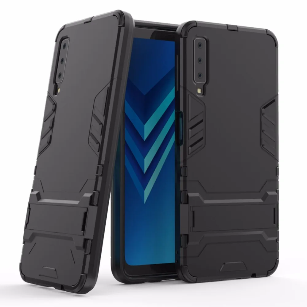 Жесткий чехол накладка из ТПУ и поликарбоната для Samsung Galaxy A7 2018 A750F A750 прочный с
