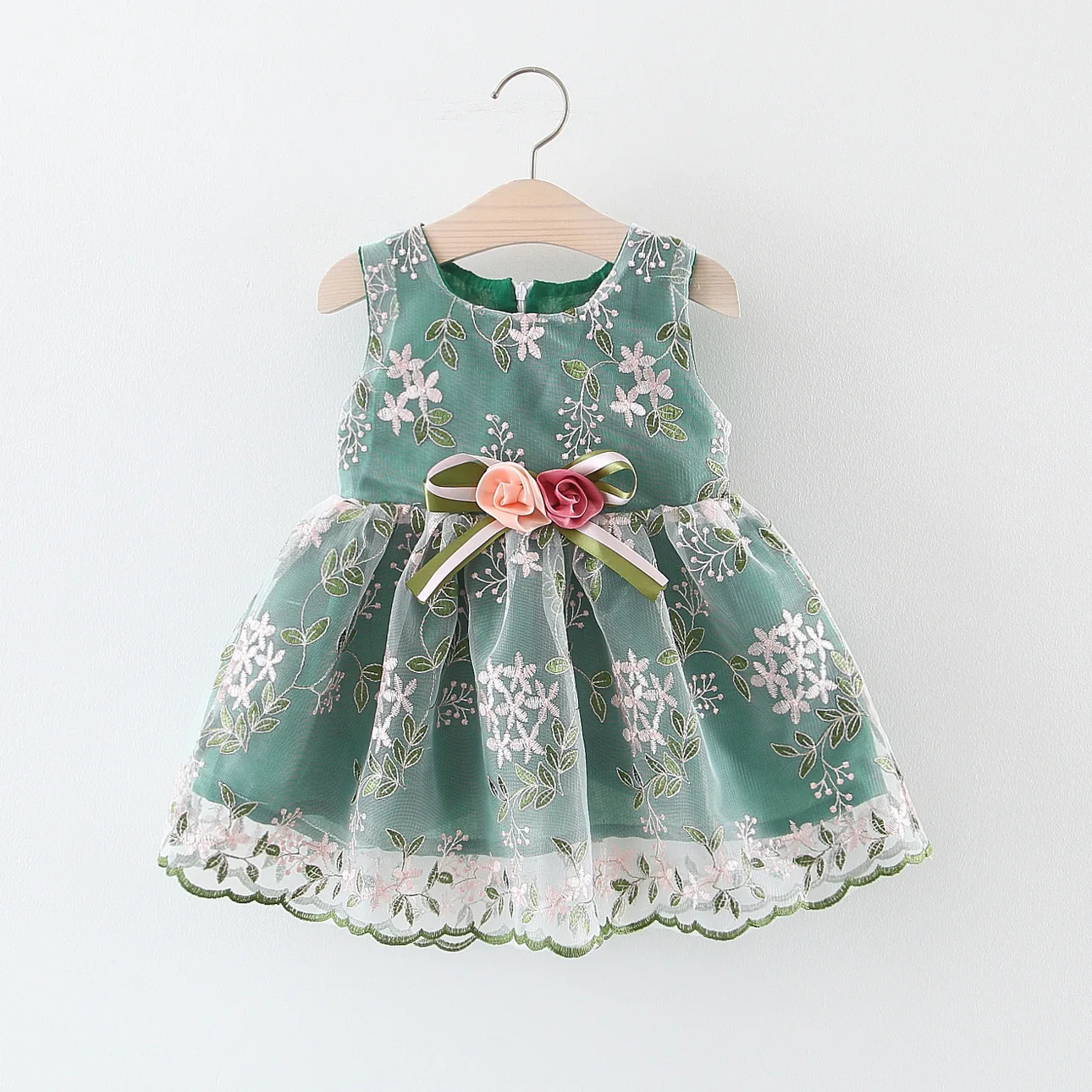 

Toddler Girls High Quality Summer Party Dress Infant Flower Birthday Dress Baby Girls Sleeveless Princess Wedding Dress