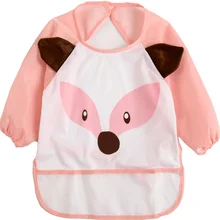 9 Цвета Водонепроницаемый милые дети мультфильм нагрудник с принтом с длинным рукавом нагрудником детские фартук Костюмы От 1 до 3 лет