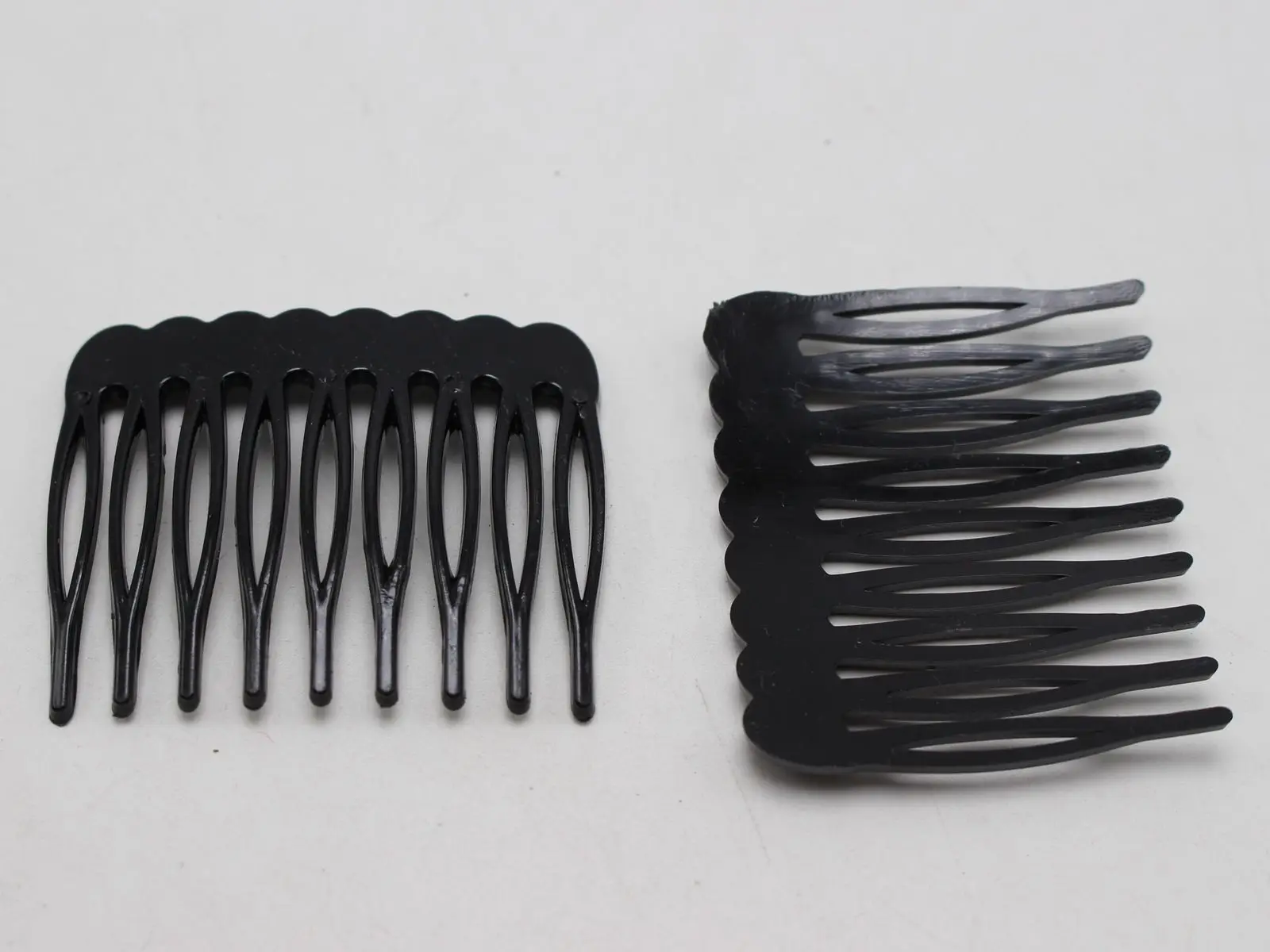 50 Black Plastic Smooth Hair Clips Side Combs Pin Magic Grip Combs 46mm
