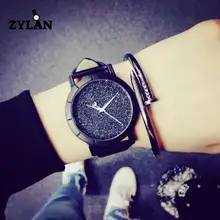 ZYLAN 2018 de Alta Qualidade Luxo Bling Estrelas Da Moda Japão Movt de Pulso De Quartzo de Couro Relógio de Pulso para Mulheres Meninas