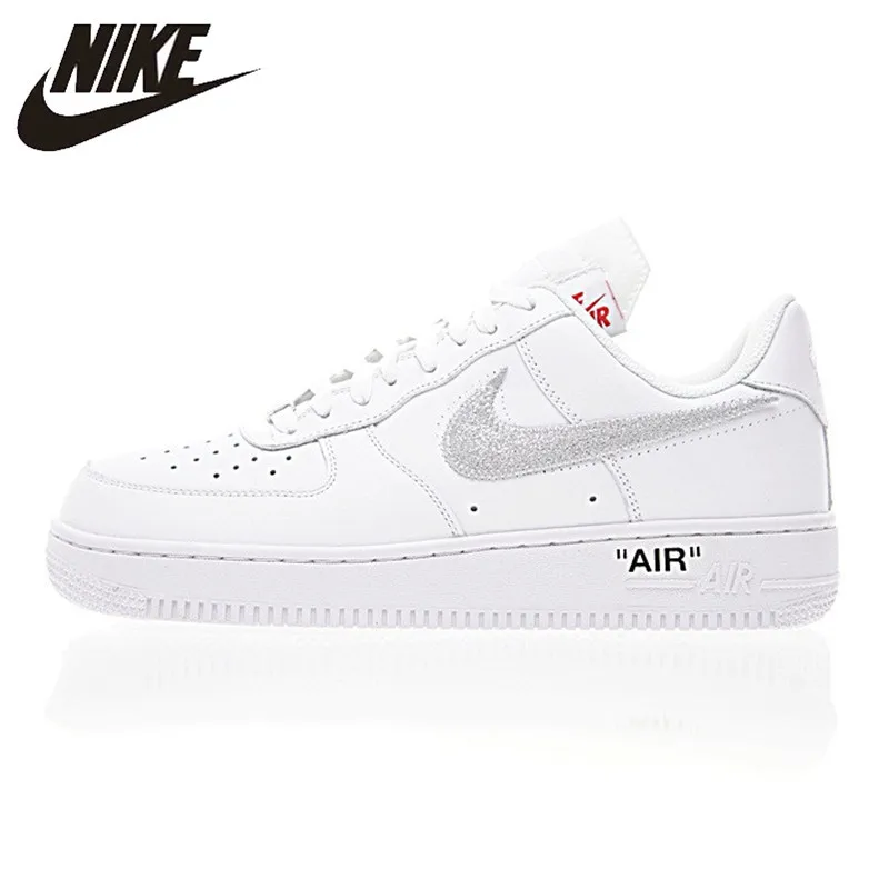 Nike AIR AF1 Air Force 1 Men Skateboarding Shoes Silver Gold Non-slip Breathable Waterproof AA3825-100 AA8152-700