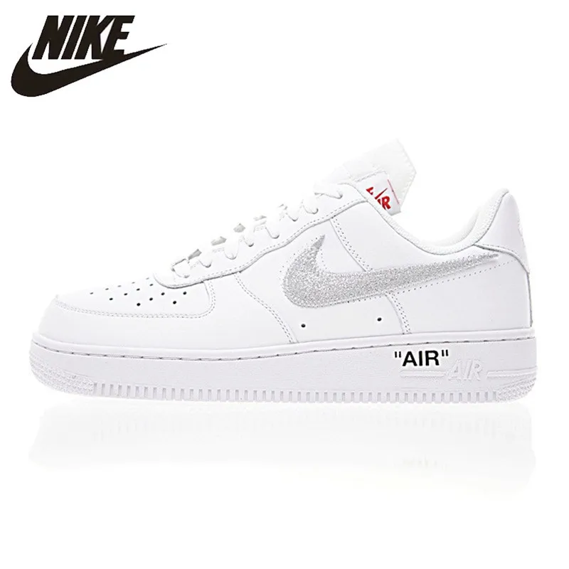 

Nike AIR AF1 Air Force 1 Men Skateboarding Shoes Silver Gold Non-slip Breathable Waterproof AA3825-100 AA8152-700