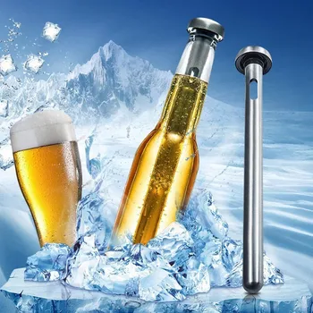 

2pcs/set Reusable Stainless Steel Beer Stick Cooler Chillers Food Grade Beverage Cooling Sticks Wine Tools Bottle Opener