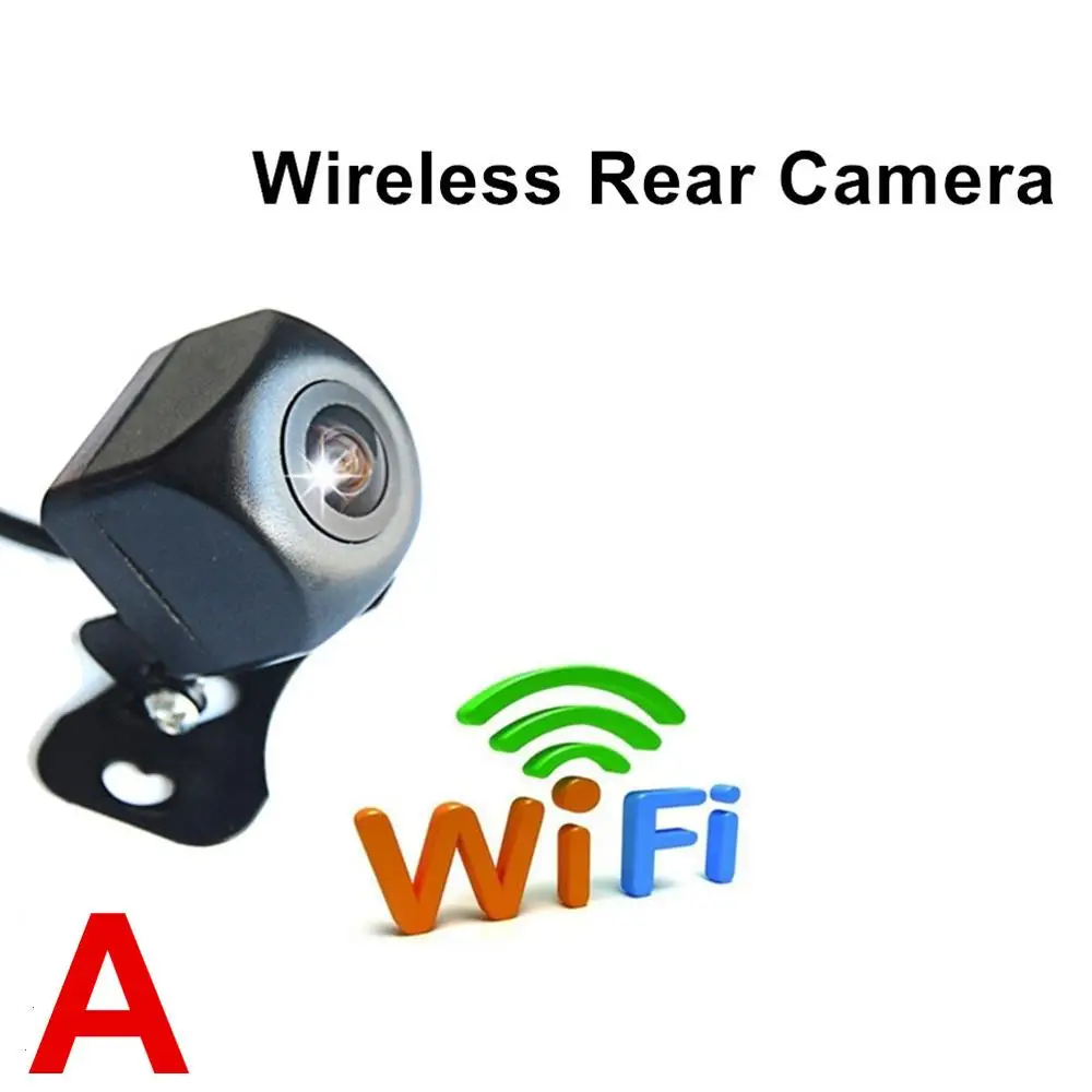 Fonwoon Upgrade Mini Wifi HD Автомобильная камера заднего вида ночного видения Автомобильная камера заднего вида Водонепроницаемая беспроводная для IOS и Android - Название цвета: A