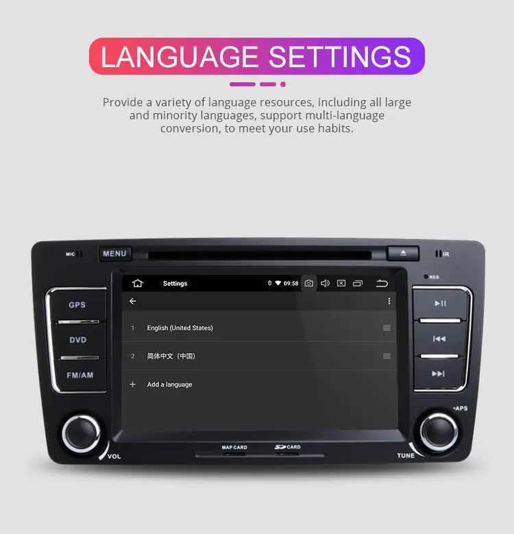 Perfect Besina Android 9.0 2 din Car DVD Player For SKODA Octavia 2009-2013 GPS Navigation WIFI Bluetooth Multimedia Autoaudio Stereo 12