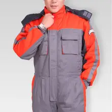 Костюм с курткой для работы унисекс; зимний теплый комбинезон из полиэстера и хлопка; ветронепроницаемый комбинезон; Размеры M, L, XL, XXL, XXXL, XXXXL на выбор