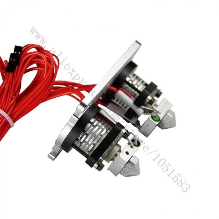 

Double Extrusion Head Hot End Extruder V2.0 for 3mm filament 3D Reprap Prusa Mendel MakerBot, optional Nozzle: 0.3 , 0.4 ,0.5mm