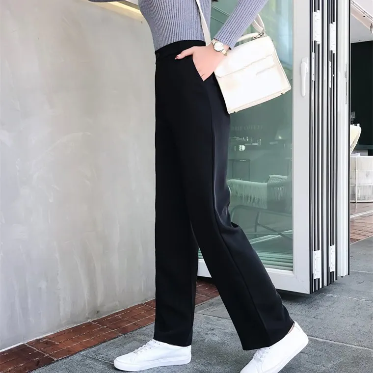 2019 Women Solid High Waist Wide Leg Pants Fashion Streetwear Loose ...