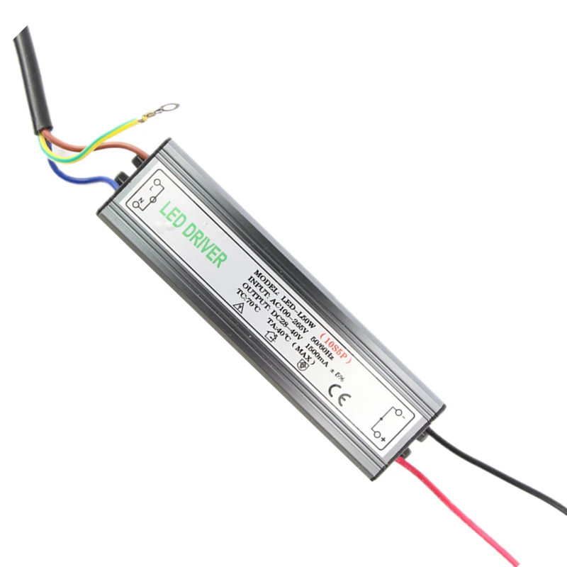 

PHISCALE 1pcs 50W IP67 Waterproof Integrated LED Driver Power Supply Constant Current AC100-260V 1500mA for 50W LED Bulb