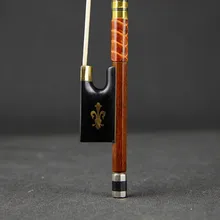 Professional Pernambuco Violin Bow Natural White Horse-hair White Copper Parts Ox Horn Carved Ebony Frog with Warn Tone Size 4/4 цена Professional Pernambuco Violin Bow Natural White Horse-hair White Copper Parts Ox Horn Carved Ebony Frog with Warn Tone Size 4/4 цены онлайн