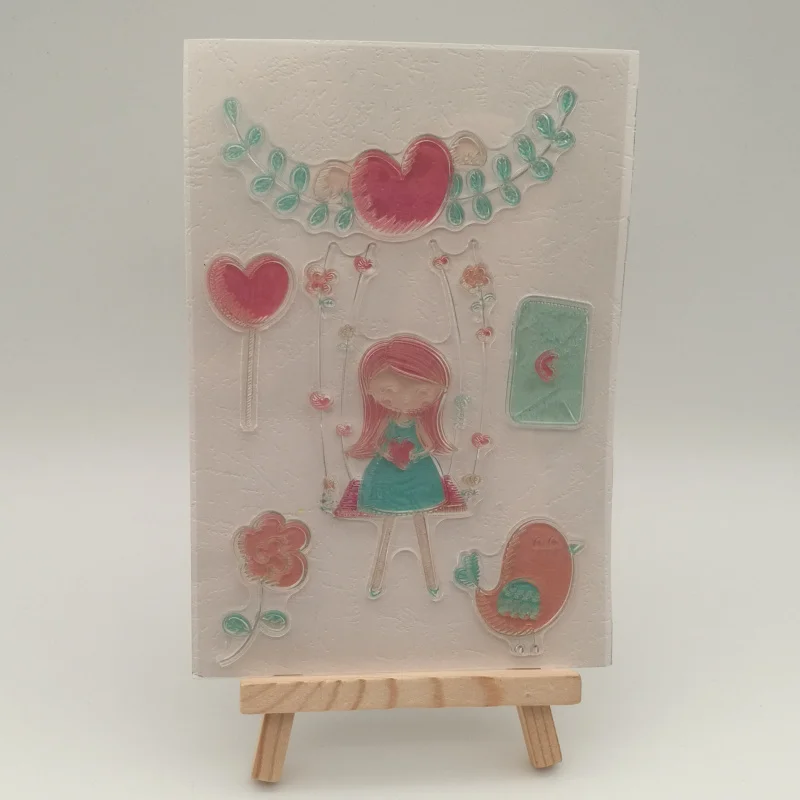 Love girl transparent Silicone stencil for DIY Scrapbooking photo album decorative sheets Love girl transparent Silicone stencil for DIY Scrapbooking photo album decorative sheets