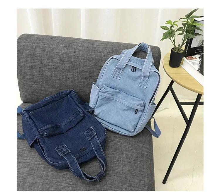 Longmiao джинсовые женские рюкзаки для школы подростков девочек винтажные стильные школьные сумки Дамский рюкзак женский рюкзак Mochila