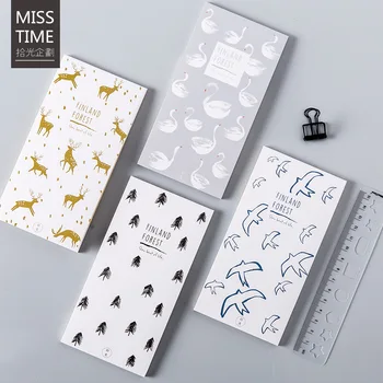 

30Sheets/pack Planner Notepad With 1pc of Ruler Retro Finland Forest Series Memo Portable Traveler's Memo Pad DIY Memo Notes