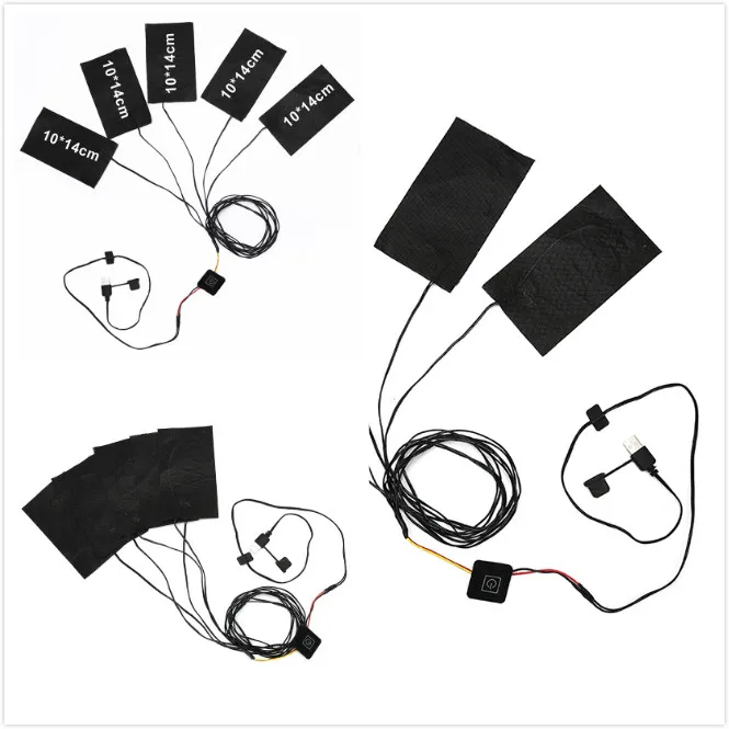 

USB Charged Warm Paste Pads Waterproof Carbon Fiber Heating Pad Safe Portable Heating Warmer Pad For Vest Jacket Cloth Supplies