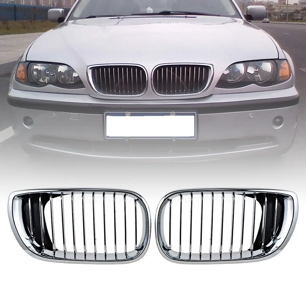 Free Shipping Chrome Front Kidney Grill Grille for BMW E46 Sedan 4 Door