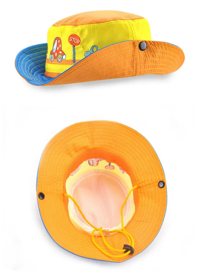 [JAMONT] мультфильм шляпа с широкими полями детская Панама со строкой верхняя одежда с вышивкой для детей, рыбацкая Кепка для мальчиков, девочек Летняя Солнцезащитная Панама костной ткани, мужские и женские бейсбольные кепки