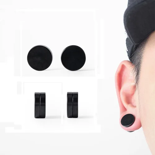 

Hot popular Men Magnetic stud Earring Jewelry Stainless Steel Round Magnet Multicolor Earrings For Male Women fashion earrings