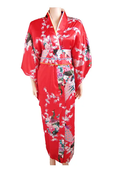 Новое поступление черное винтажное японское женское кимоно Haori Yukata шелковое атласное платье Mujeres Quimono Peafowl один размер H0030