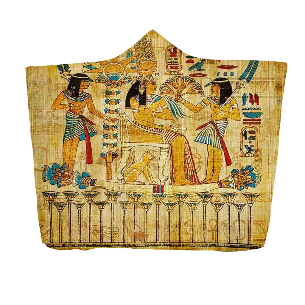 Одеяло с капюшоном, покрывало для кондиционера с изображением древнего египетского фараона, покрывало с 3d рисунком, пляжное одеяло, семейное одеяло для детей
