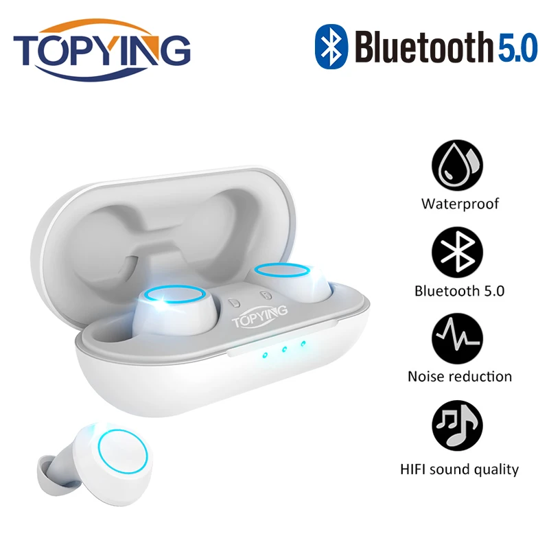 Топиинг Bluetooth 5 Наушники портативный TWS беспроводной в ухо 3D стерео звук с
