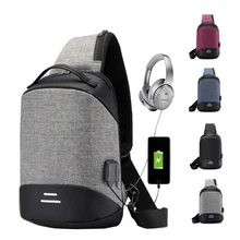 Chest Bag Men Crossbody Bag USB Anti-theft Buckle Design High Capacity Suit For Pad Water Repellent Shoulder Bag 2019 Trave Bag