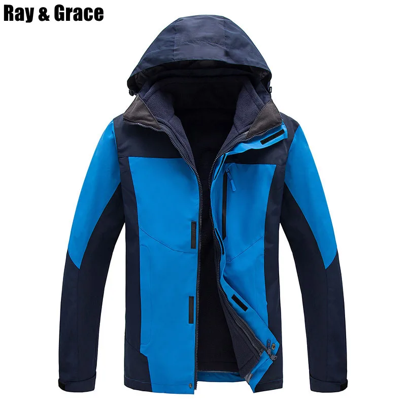 

RAY GRACE Men's Hiking Jacket Windproof Waterproof Coats Thermal Winter Outdoor Woman Thick Coats Trekking Camping Ski Jackets