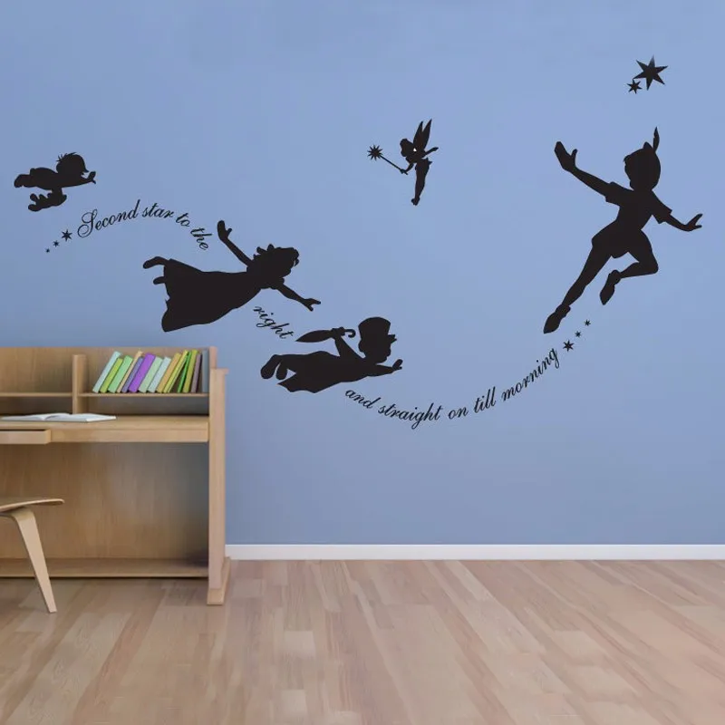 Peter Pan Vinyl Wall decal, Sticker Custom Mural Fantasy Fairytale ...