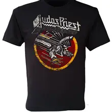 Judas Футболка "Judas Priest" кричащая за мстительность Великобритания тяжелый металл Группа черный S до 3XL печатных для мужчин футболка короткий рукав Забавный