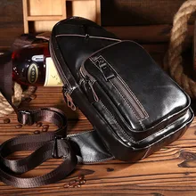 Мужская винтажная нагрудная сумка на ремне из натуральной воловьей кожи, Высококачественная дорожная мужская сумка через плечо, вместительная сумка на плечо, кожаные сумки