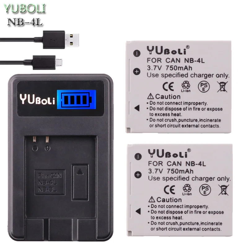 Аккумулятор NB 4L NB4L + зарядное устройство USB с ЖК дисплеем для камеры Canon IXUS 60 65 80 75 100